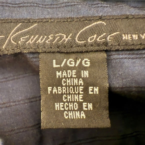 Kenneth Cole New York Men’s Blue Dress Shirt with Tonal Stripes - Size Large - Picture 7 of 13